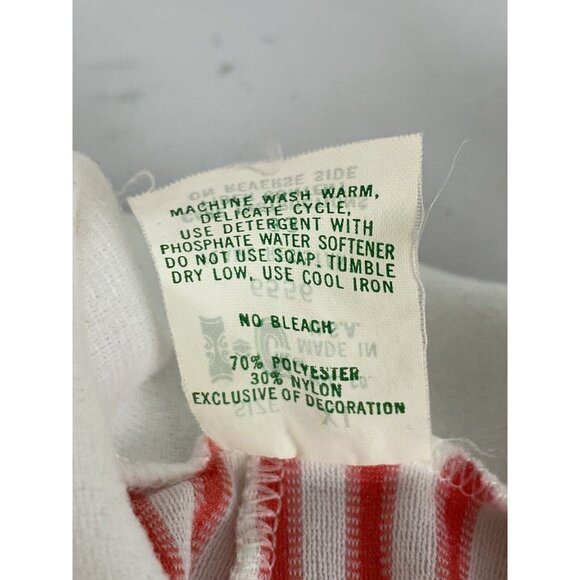 Vintage Baby Sleeper I.C. Isaacson Carrico Size XL Red White Candy Cane Snaps - Picture 6 of 6